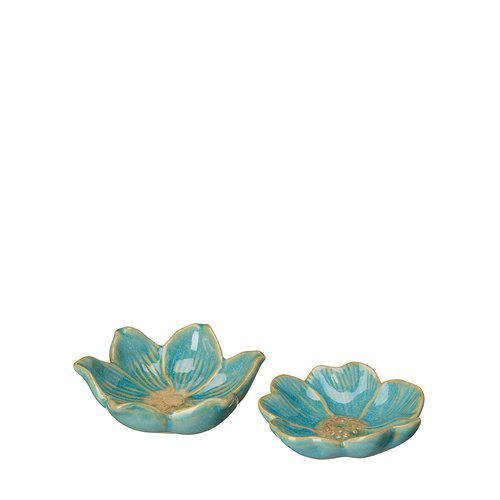 Blue Ceramic Flower Dish