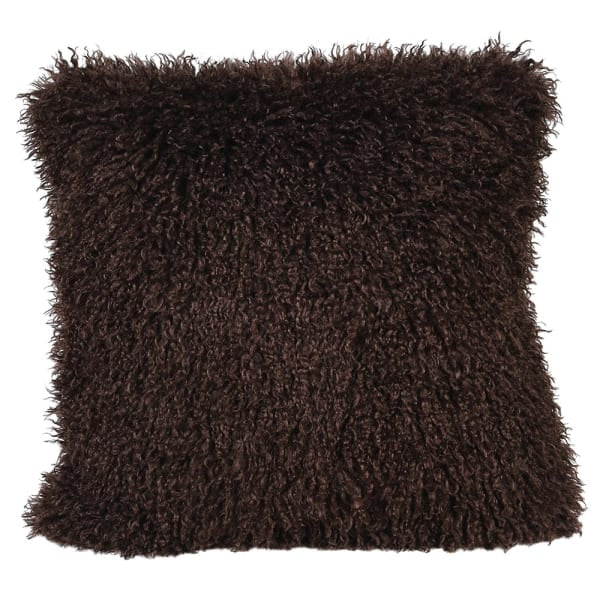 Cocoa faux fur cushion