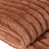 Rust Ribbed Faux Fur Throw