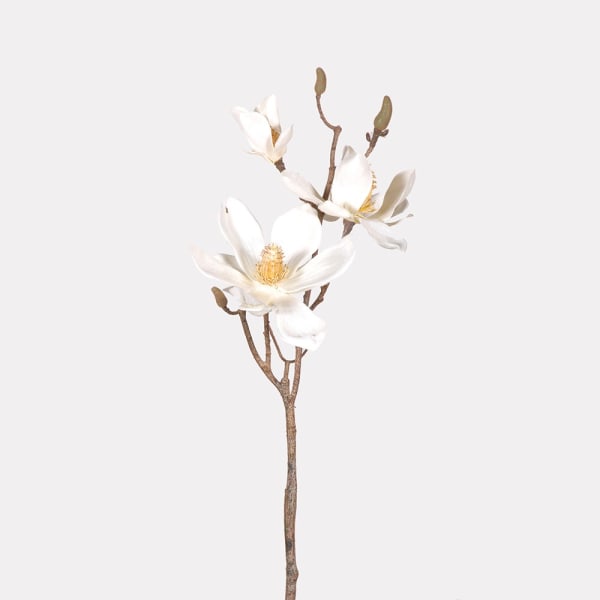 Faux Ivory Magnolia Stem | 60cm | Realistic Faux Florals