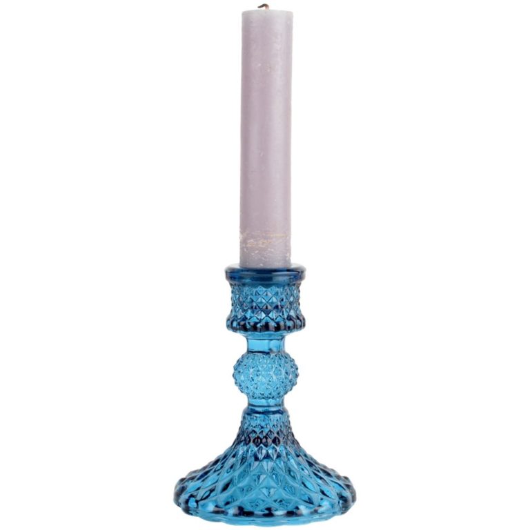Glass Candleholder Blue