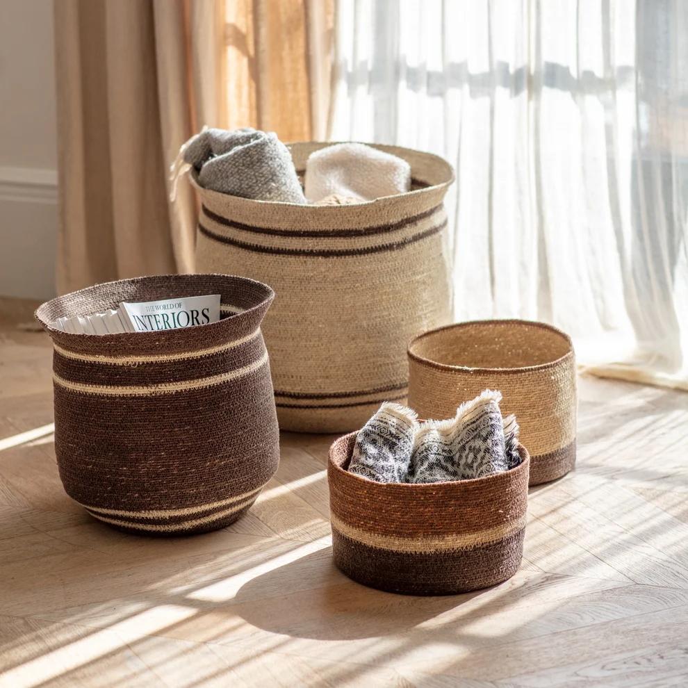Whitfield Brown Striped Basket