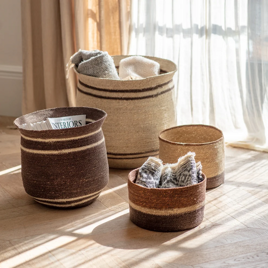 Whitfield Brown Striped Basket