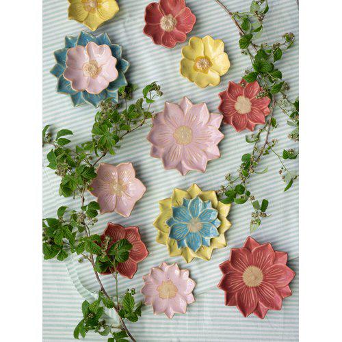 Blue Ceramic Flower Dish