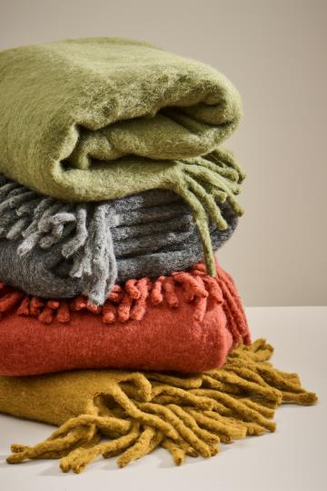 Rust Throw with Fringe