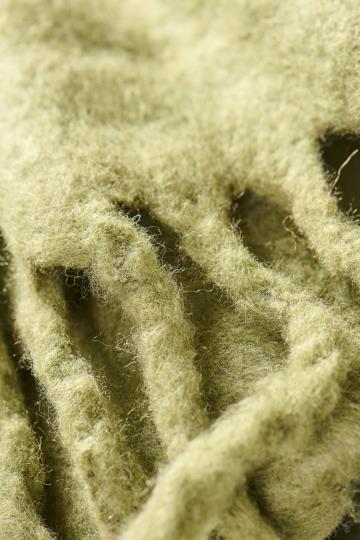 Olive Throw with Fringe