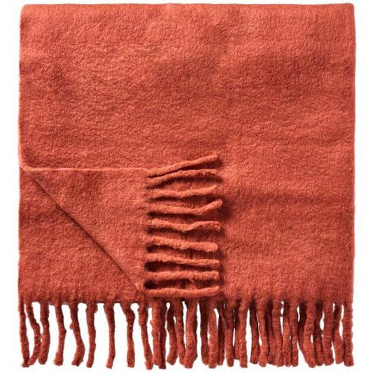 Rust Throw with Fringe