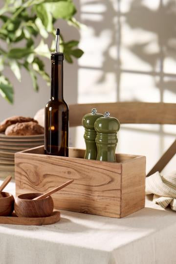 Oil/vinegar bottle olive green w/closure cap 390 ml