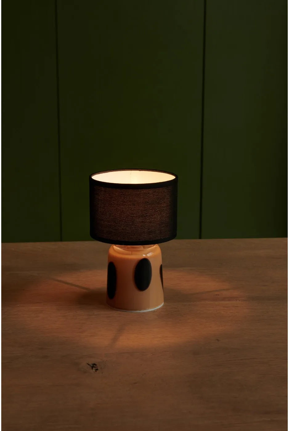 Black Polka Dot Rechargeable Lamp