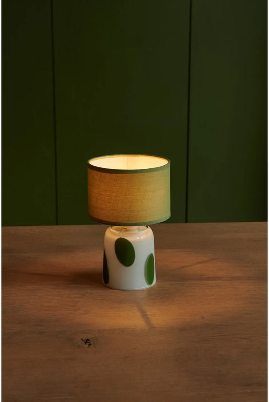 Green Polka Dot rechargeable lamp