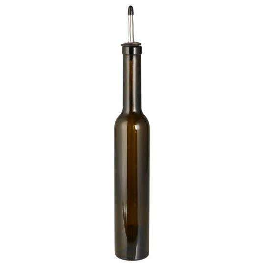 Oil/vinegar bottle olive green w/closure cap 390 ml