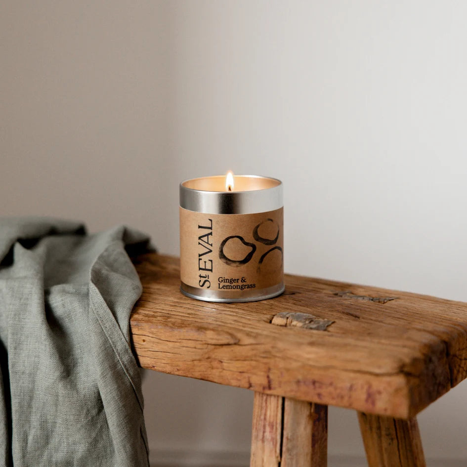 St Eval Tin Candle – Ginger & Lemongrass