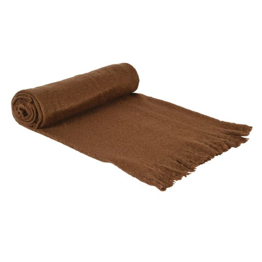 Brown Throw with Fringe