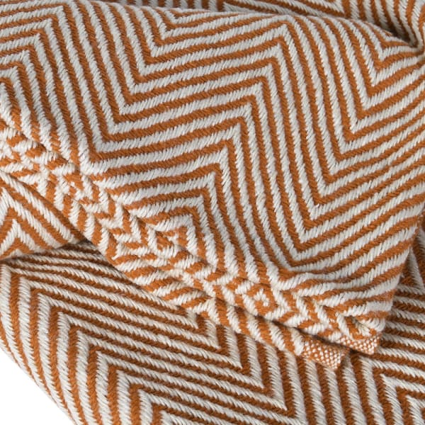 Orange Pattern Twill Throw | 130x170cm