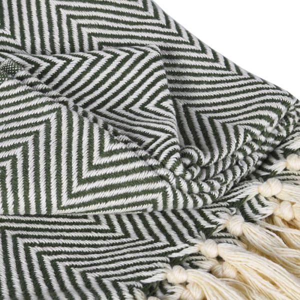 Green Twill Pattern Throw | 130x170cm