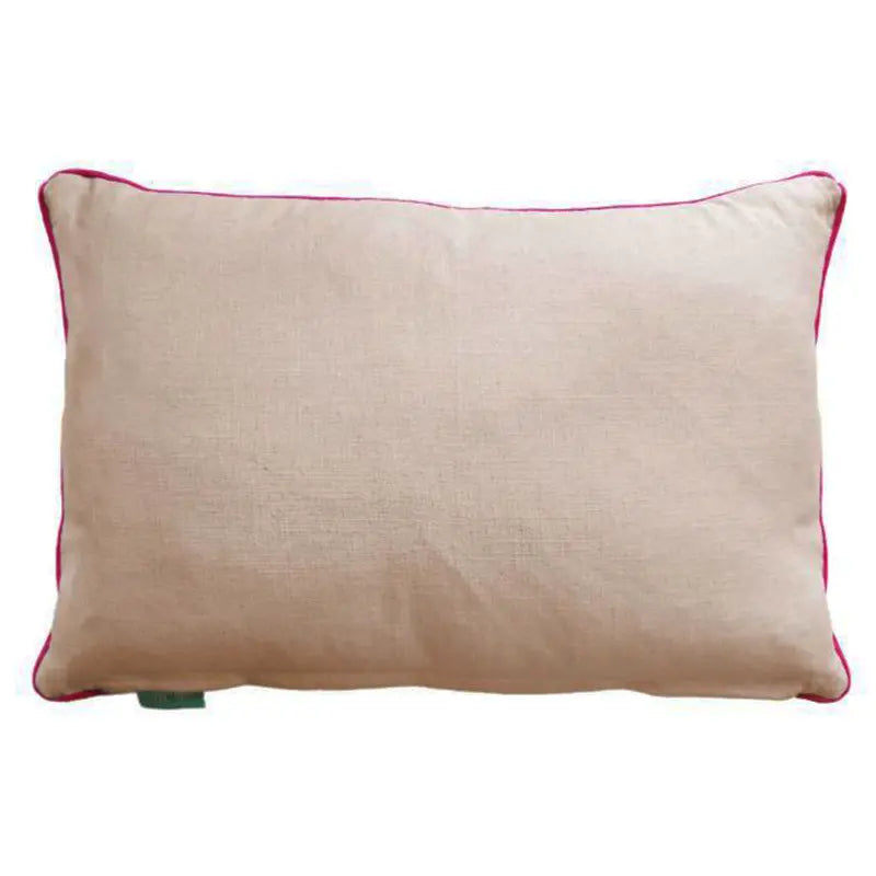Ensley Pink Embroidered Linen Cushion