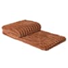 Rust Ribbed Faux Fur Throw