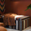Rust Ribbed Faux Fur Throw