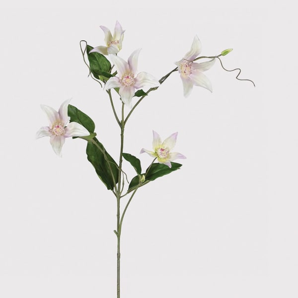 Faux Lavender Clematis Stem | 75cm | Realistic Faux Florals