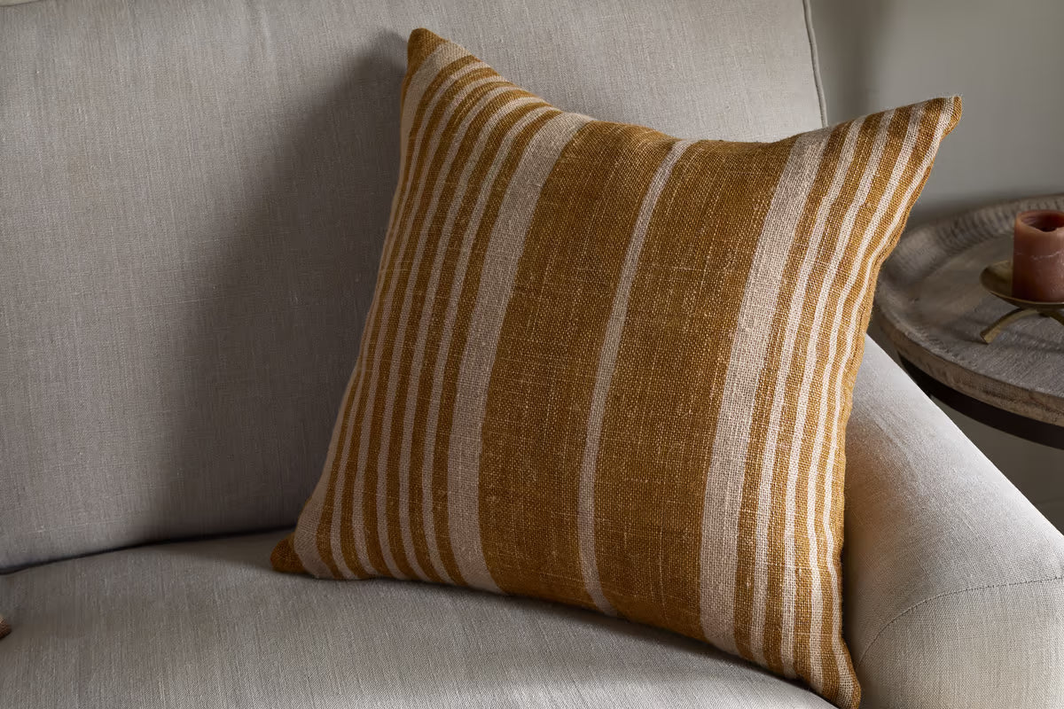 Nkuku Eesha Jute Cushion – Ochre