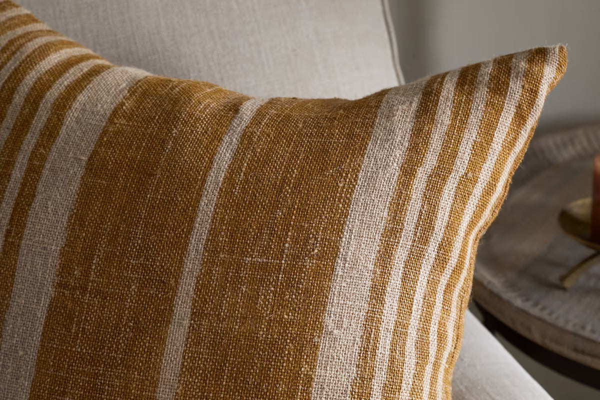 Nkuku Eesha Jute Cushion – Ochre