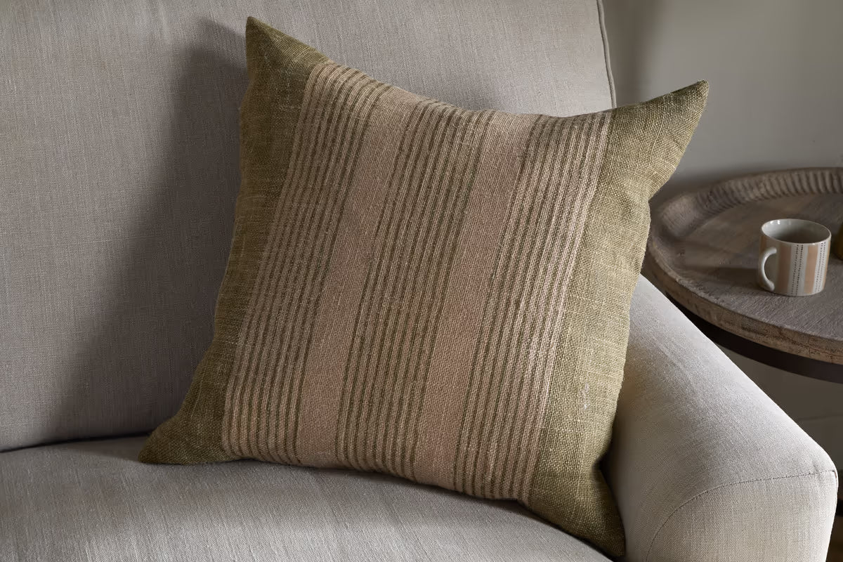 Nkuku Eesha Jute Cushion – Sage Green