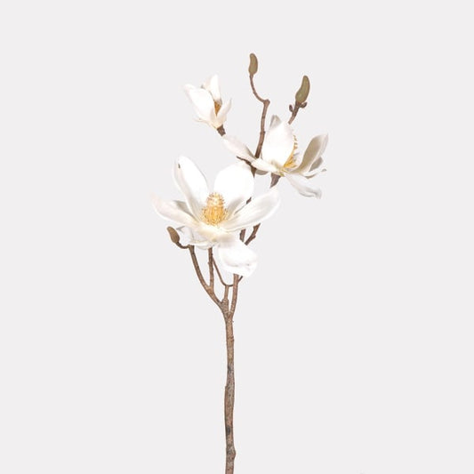 Faux Ivory Magnolia Stem | 60cm | Realistic Faux Florals