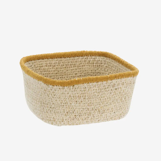 Small square seagrass basket