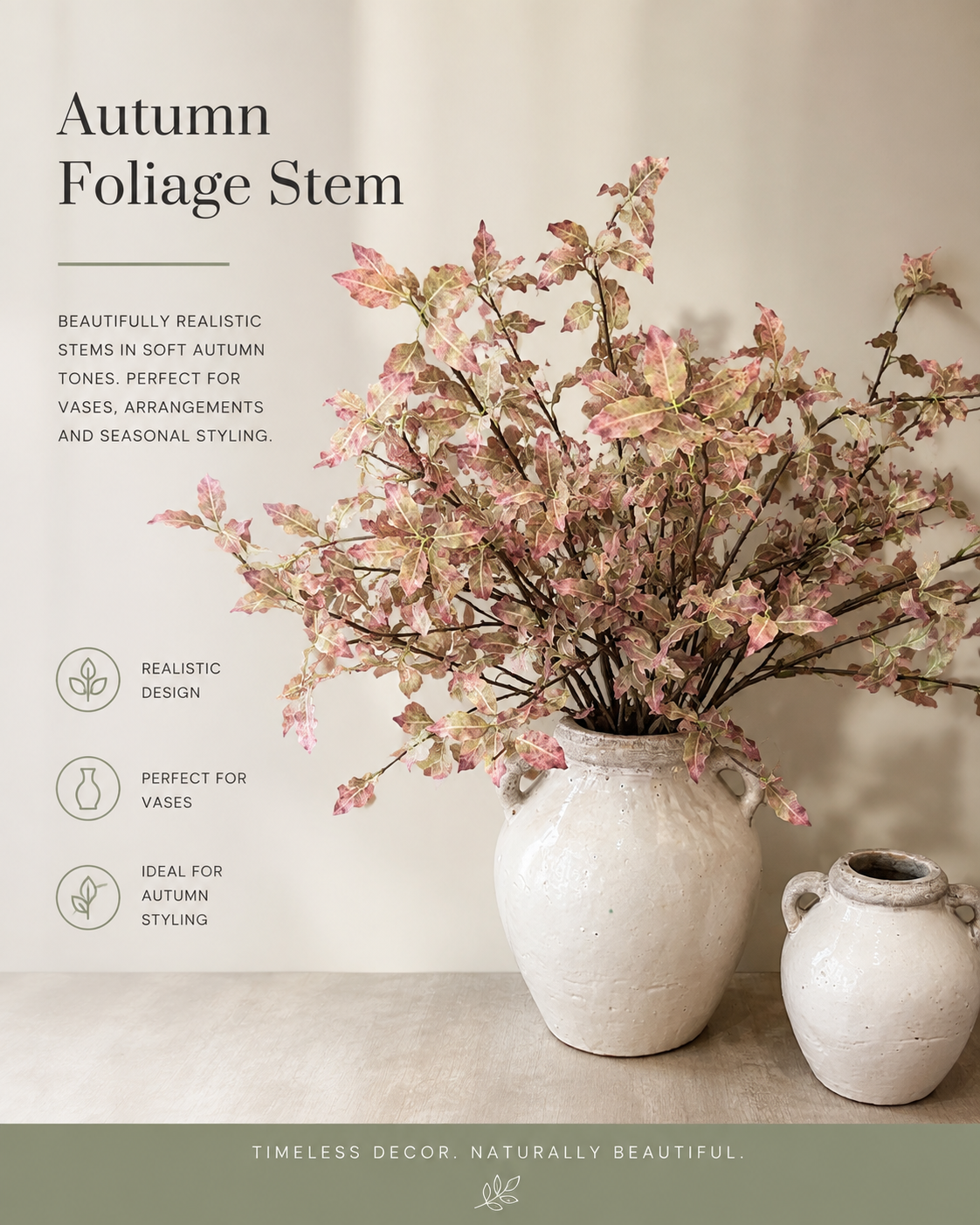 Variegated Pittosporum Faux Stem | 80cm | Realistic Faux Botanicals